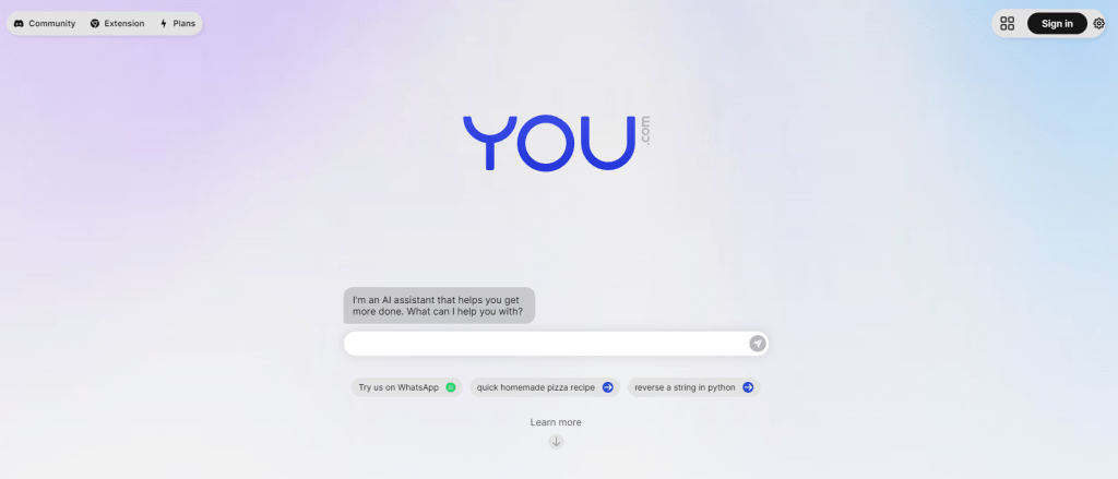 You.com. Un buscador online con inteligencia artificial.