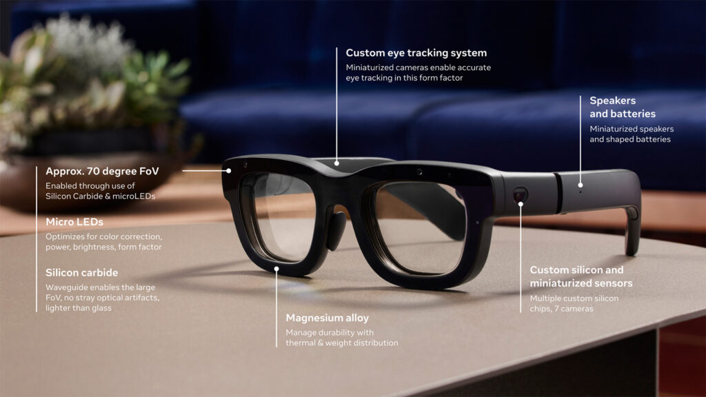 Meta ha presentado Orion, un prototipo de gafas de realidad aumentada sin cables y con inteligencia artificial integrada. Estas gafas, que aún se encuentran en fase de desarrollo, destacan por su diseño ligero y la posibilidad de proyectar objetos holográficos en tiempo real. Las funcionalidades avanzadas de IA permiten el reconocimiento de objetos y personas, facilitando la interacción a través de comandos de voz y gestos. Meta considera a Orion una pieza clave en su visión del metaverso, aunque aún no ha anunciado una fecha de lanzamiento para el producto final.